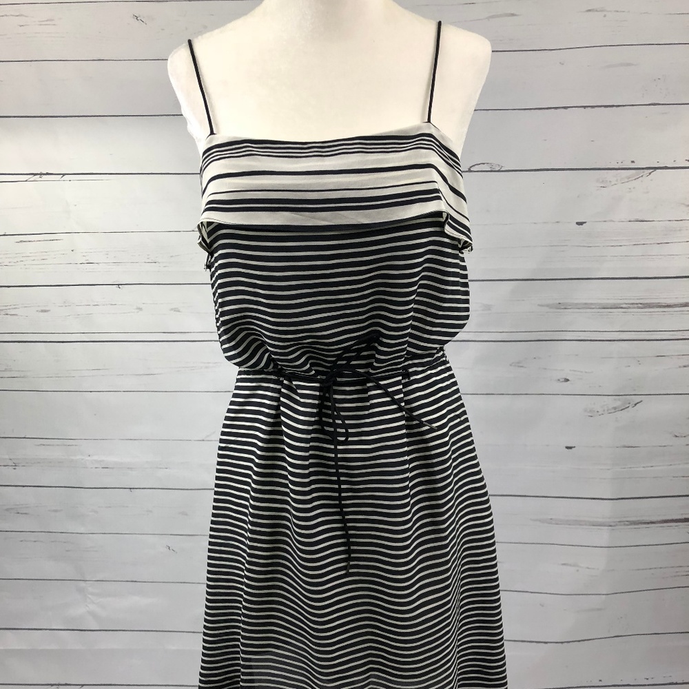 👻 Madewell silk striped tie waist dress